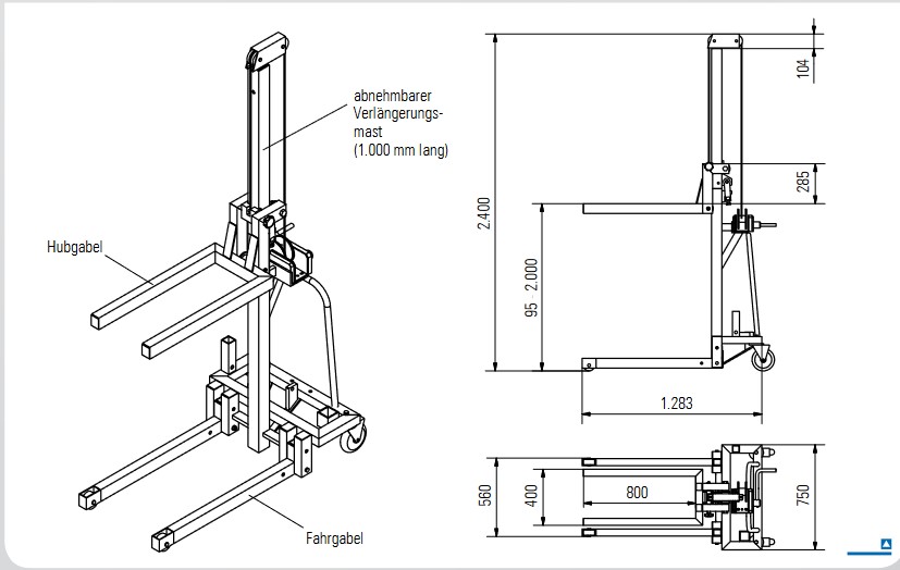 Alu-Multilift technische zeichnung 1